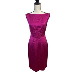Banana Republic Magenta Satin Party Dress Size 6